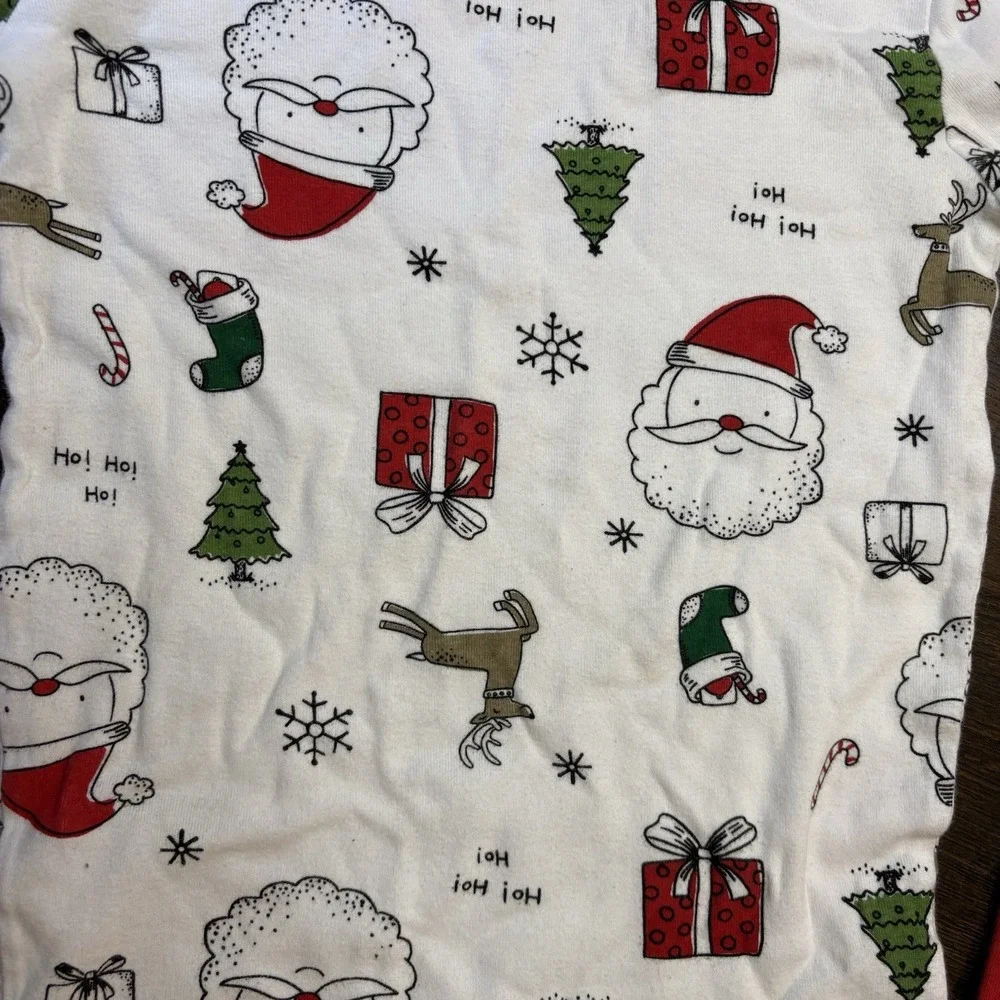 Boys CHRISTMAS PAJAMAS size 10 CARTERS Snug Fit 2PC SLEEPWEAR cute Santa Holiday